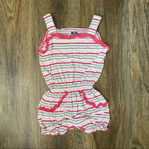 2T Kickee Pants Bamboo Shortie Tank Romper Pastel Stripes